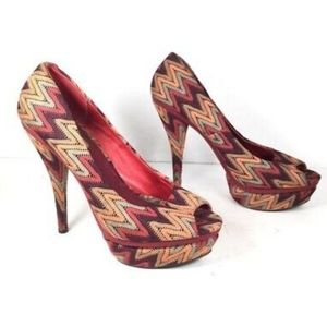 Two Lips, Prima Donna, Zig Zap Platform Heel, Size 6.5
